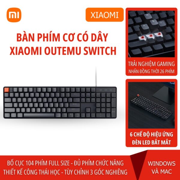 Bàn phím cơ Gaming Xiaomi Outemu Switch JXJP01MW fullsize 104 phím