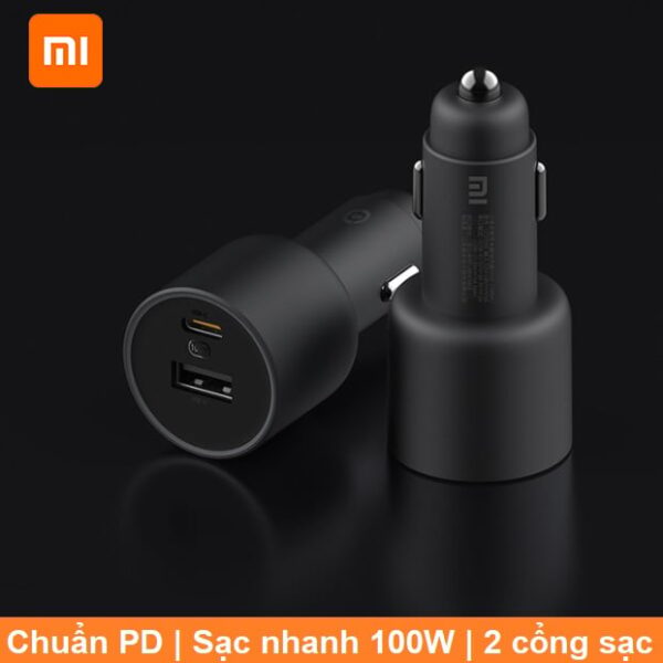 Sạc xe hơi ô tô nhanh 1A1C 100w Xiaomi