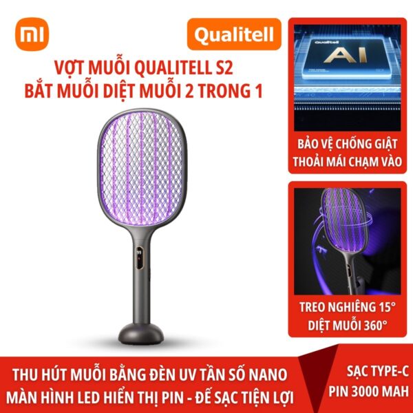 Vợt bắt muỗi Xiaomi Qualitell S2 kiêm đèn bắt muỗi ZSS240912
