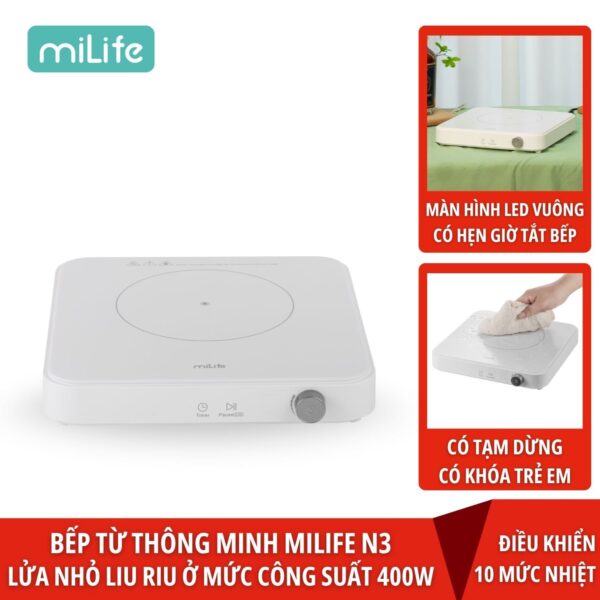Bếp từ đơn miLife N3 vuông 10 mức nhiệt
